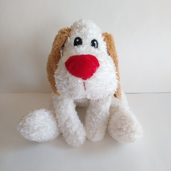 Wishpets Co Brown and White Valentine's Dog "Wuff" 2005 Plush Stuffed Animal - Picture 1 of 7